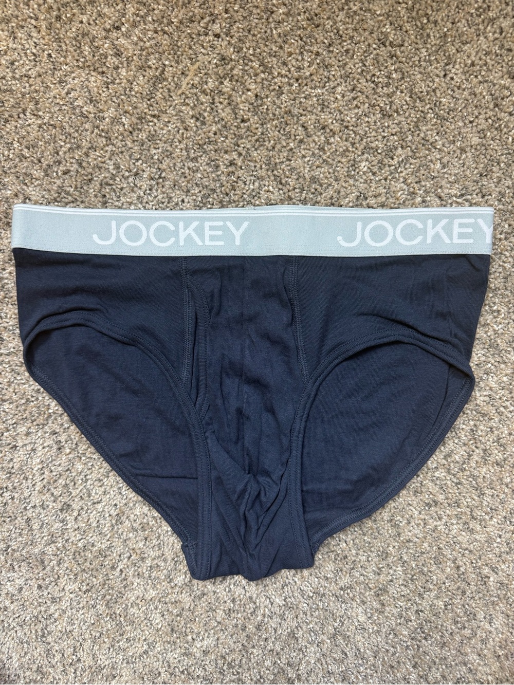 Jockey Men's Navy Briefs with Light Gray Waistband